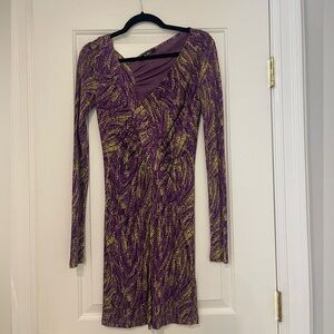 Versace Jeans Couture Vintage Purple Short Mini Dress Stretch Bodycon